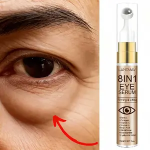 LANEMAY 8-in-1 Eye Serum 15ml | Retinol Eye Cream, Under Eye Cream, Retinol + Collagen + 8 Active Ingredients, Firms and Lifts the Eye Area, Lifting Eye Cream | Firming Retinol Anti-Wrinkle, Rollerball Cooling Massage