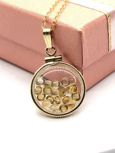 Handmade Dime Size Citrine Shaker Locket 14k gold filled with beautiful November Birthstone. You can custom create a locket, just ask!