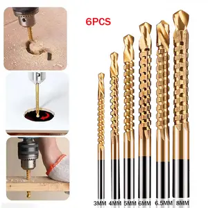 2-in-1 HSS Titanium Coated Drill & Saw Bit Set, Drill and Saw Combo Twist Drill Bit Set for Electric Drills,Complete Sizes 3-8mm for Wood, Metal, Plastic, Metal Wood Hole