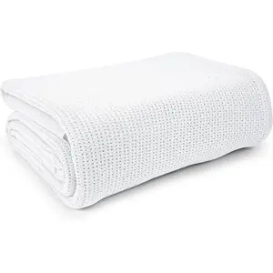 White  Thermal Blanket 66x90 Inch  , Soft and Cozy, Breathable, Open-Cell Weave Design,     Blanket (1-Pack)