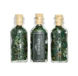 Emerald Gem Bottle (Grade AA) - Polished Chips of Emerald Crystals