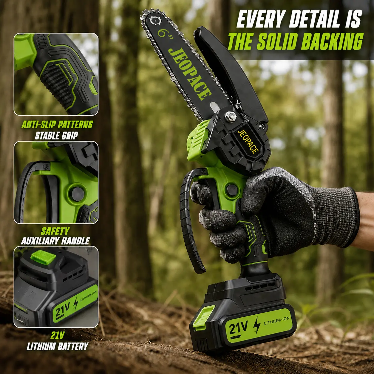 6-Inch Mini Battery-Powered Chainsaws 2-Pack, Upgraded Motor, Metal Blade, 1-Hand Grip Electric Wood Cutting Tool, Tool-Free Installation, Ideal for Home & Garden Branch Cutting, Christmas & Father’s Day Gift