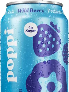 Poppi Prebiotic Soda Beverage, Wild Berry, 12 oz (Pack of 12)