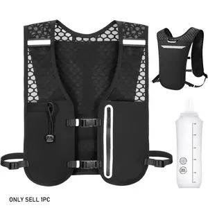 Running Hydration Vest, Adjustable Chest Straps Running Vest for Women Men with 500ml Soft Flask, Lightweight Runners Vest Women for Hiking Trail Running Cycling Race Marathon