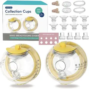 Wearable Breast Pump Collection Cup Compatible with Spectra S1 S2 9 Plus and SG, Replace Pump Kits 27mm Flange and 17/19/21/24mm Insert Included
