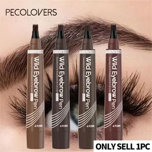 1pc Waterproof Eyebrow Pen with 4 Fork Tip, Long Lasting, Smudge Proof, Precise Definition, Long-Lasting, Eye Makeup - Available in 6 Colors Eyebrow Pencil
