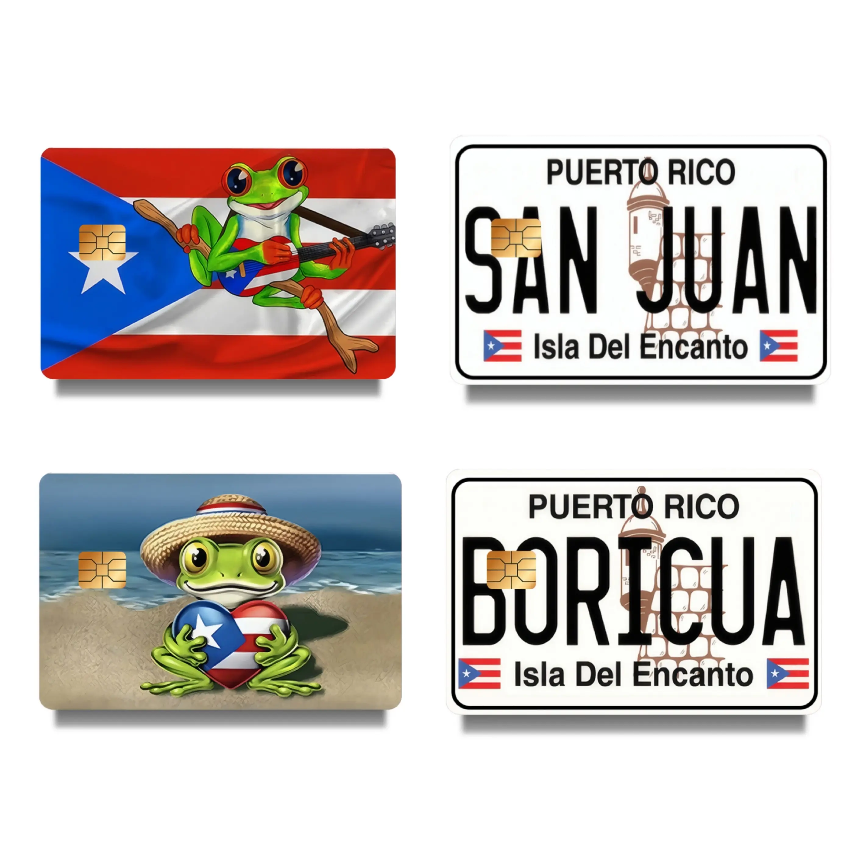 New Puerto Rico Series Vinyl Sticker Cards - Aesthetic Adhesive Decal Stickers for Credit Card Decoration, Collectors
