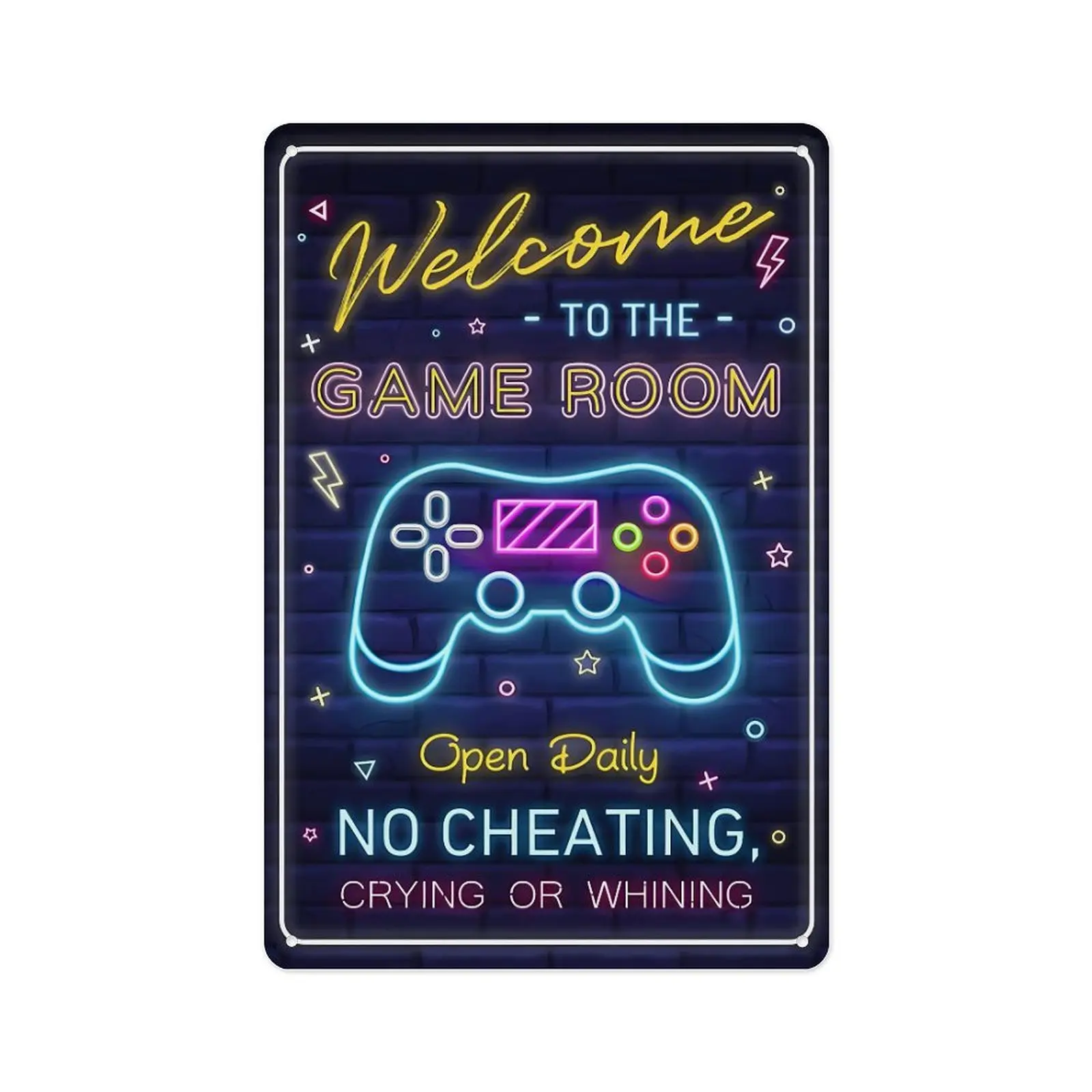 Welcome to the Game Room Sign - Cool Gaming Decor Gifts for Boys and Teens  Perfect Game Room Accessories and Decor, 12 x 8 Inch