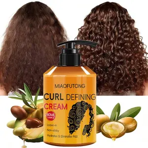 280ml curly hair styling cream, Curling care cream, specially formulated for wavy and curly hair types, can enhance the luster and fluffiness of hair. It contains castor oil and shea butter, moisturizes hair, and soothes frizz, Frizz Control