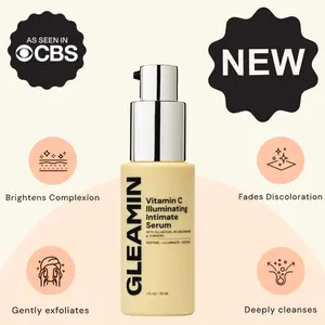 Gleamin Intimate Brightening Serum with 4% Niacinamide & Turmeric Extract - Lightweight Daily Serum for Sensitive Skin, Fades Discoloration & Hyperpigmentation, 30ml