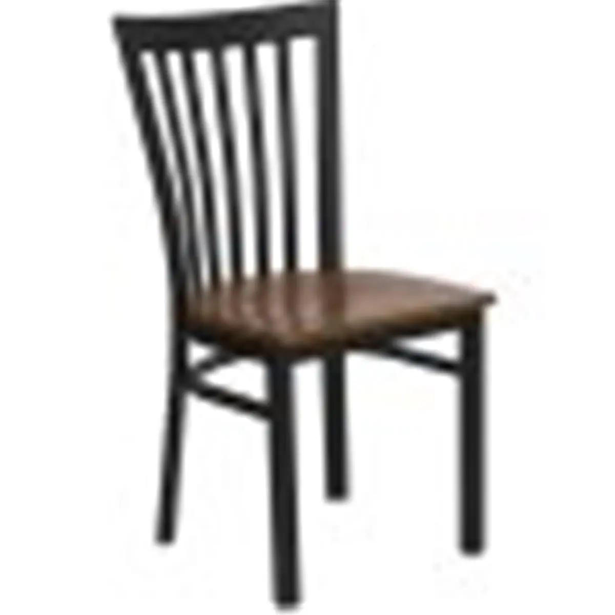Flash Furniture 212 MAIN Heavy-Duty Schoolhouse-Style Outdoor Dining Chair - Black Metal Frame, Curved Support Bar, Welded Joint Assembly, Cherry Wood Seat, Commercial-Grade for Restaurants, Plastic-Free Design, Assembly Required, Schoolhouse Style Back