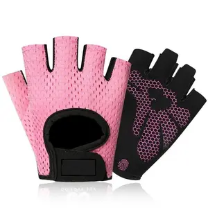 Weightlifting Gloves – Ultralight Non-Slip Fitness Gloves with Thick Padding & Wrist Support – Durable Training for Gym, Powerlifting, Pull-Ups & Strength Workouts | Pink, Large