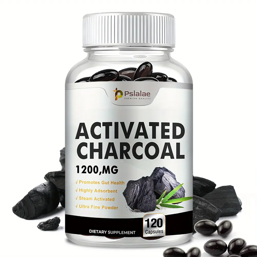 Activated Charcoal Capsules 120 Count Activated Charcoal Supplement Gluten Free Daily Wellness Formula