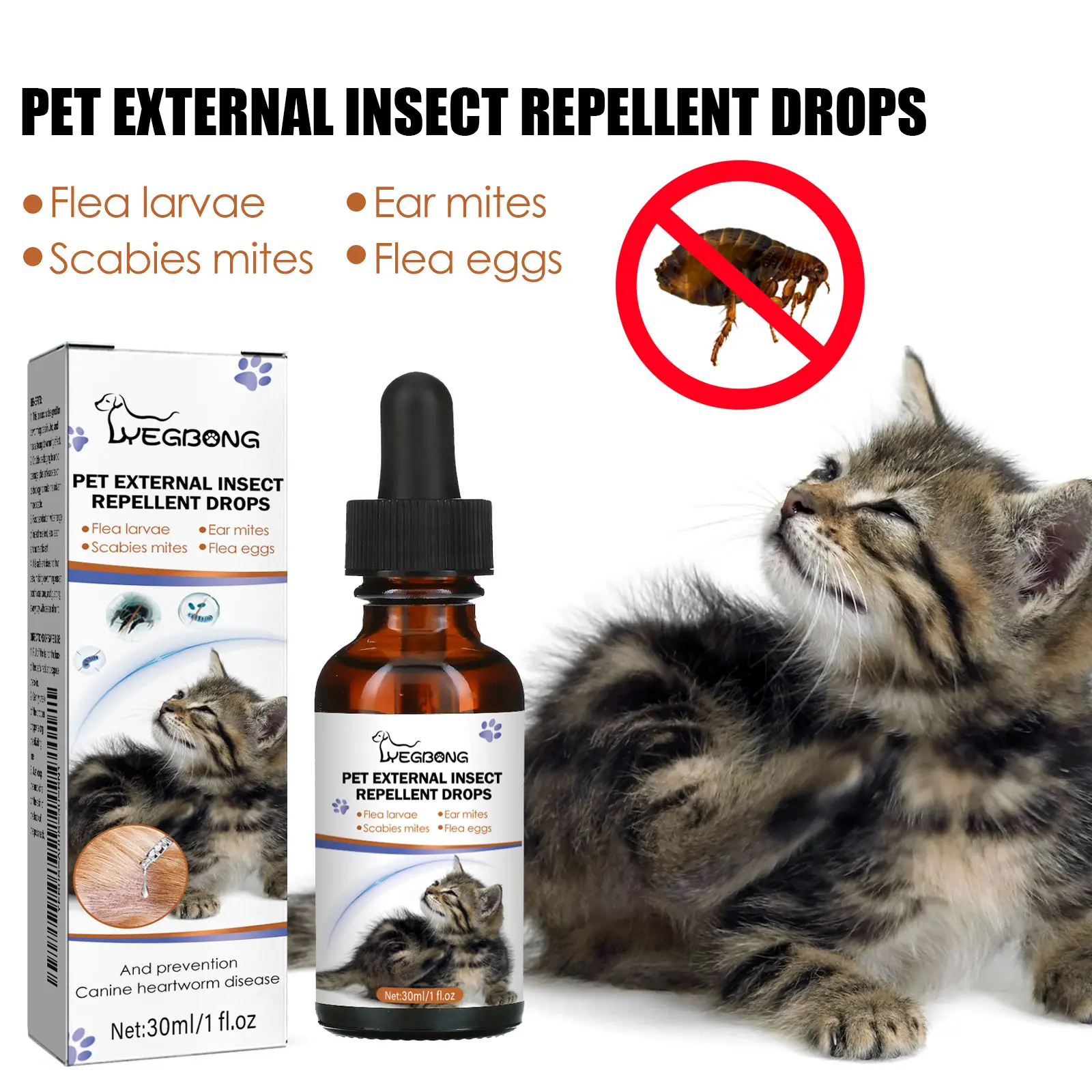 Pet cleaning Remove Ticks Ticks Fleas Dog And Cat Spray Insect Repellent Drops