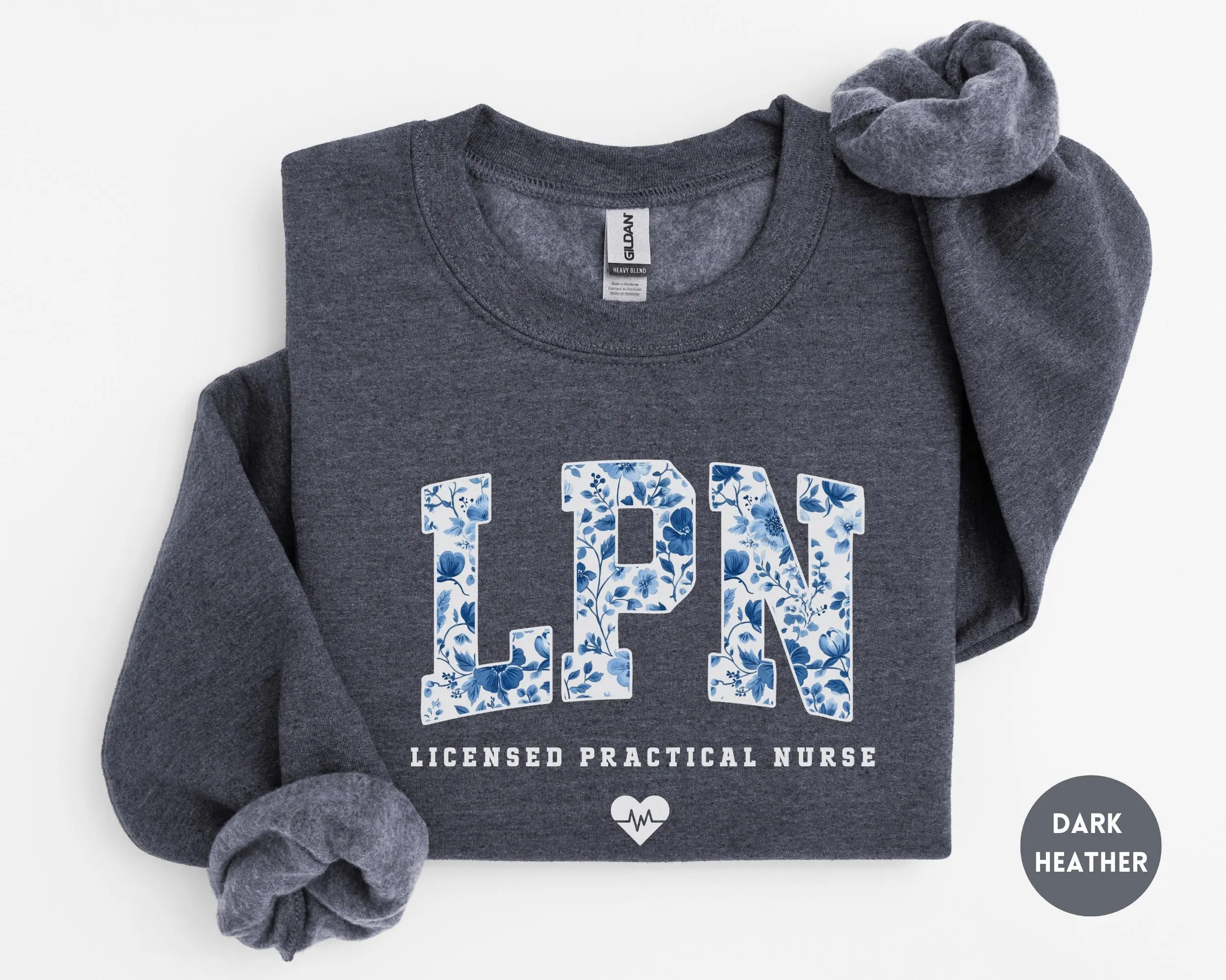 Licensed Practical Nurse Sweatshirt, Floral LPN  Nurse Gift
