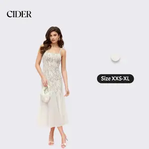 Cider Lace Scoop Neck Lace Panel Mermaid Maxi Dress Dealsforyou