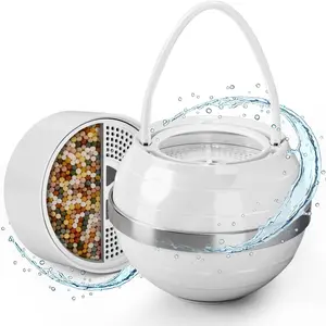 Bath Filter for Tub - Bathtub Water Filter with Splash Guard Removes Chlorine, Chloramines & Byproducts, 2,500 Gallons, Suitable for Baby & Those with Sensitive Skin, Easy Install