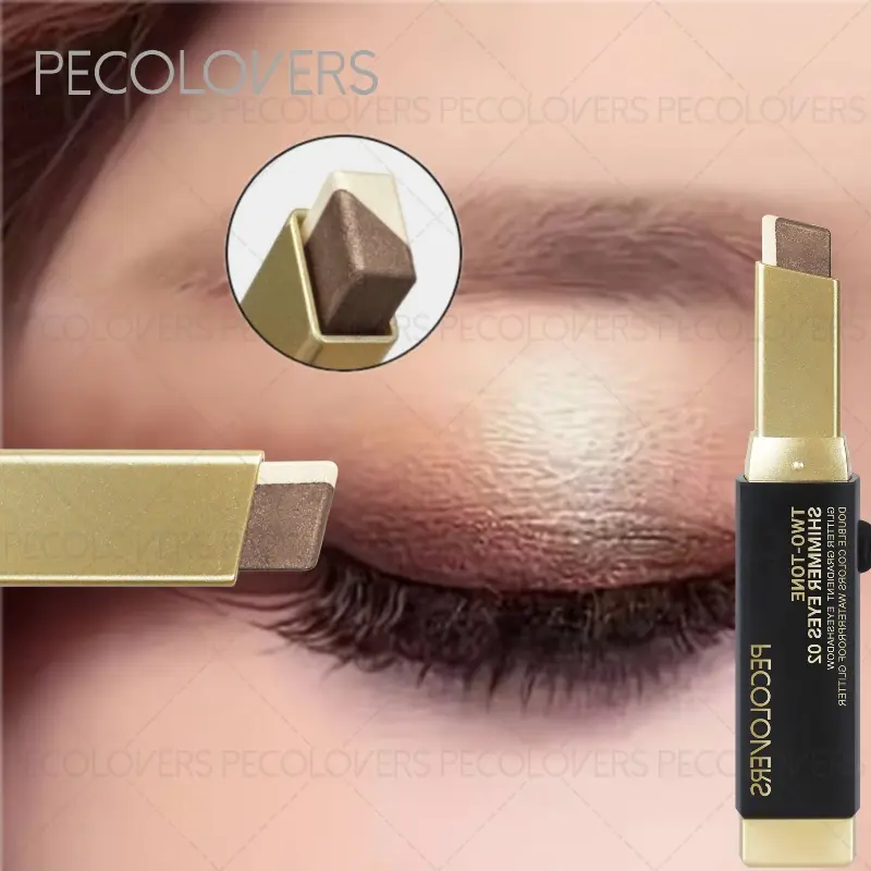 2-color Shimmer Highlighter,Glitter Eyeshadow Pencil ,Long-lasting Eye Shadow Stick, High Pigmented Metallic, Eye Makeup, Cosmetic, Suitable For Halloween, Christmas & Holiday Make up