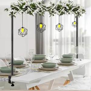 Over The Table Rod Stand with Clamps 31"-110" Length 31"-64", Table Balloon Arch Stand for Wedding Easter Engagement, Black Table Arch Frame Rod