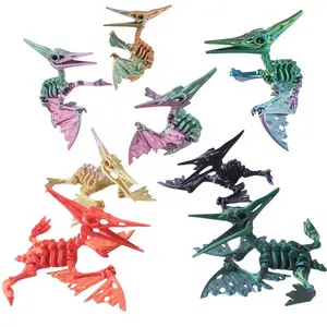 Winged Dinosaur Skull 3D Printed Model Jointly Moveable Desk Decor Collectible Figurines, Realistic Design, Perfect Gift for Collectors & Home Decoration