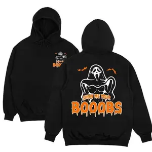 [graphic hoodies][Fall Outfits] [Fall Outfits] Unisex Ghostface Hoodie, Show Me Your BooBie Unisex Hoodie/ Sweatshirt /T-Shirt, Funny Halloween Ghost Cute Hoodie, Vintage Tee For Men and Women, Unisex Shirt, Fuuny Hoodie Graphic Hoodie