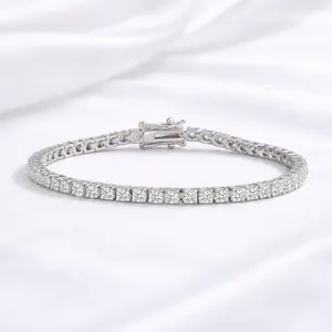 Grace Silver Moissanite Bracelet S925 - Round Cut - Lore Jewelry