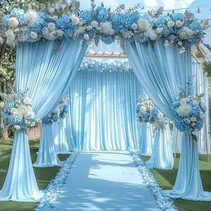 【Mother’s Day】24 x 10ft Backdrop Curtains for Graduation Decorations 2026 Polyester No-Wrinkle Drapes for Baby Shower Parties  Birthday Wedding Photography, 6 Panels