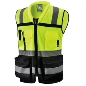 Class II High Visibility Yellow Reflective Safety Vest in various colors / Two Tone Safety vest with back Mesh Fabric SEE SIZE INFORMATION on description section