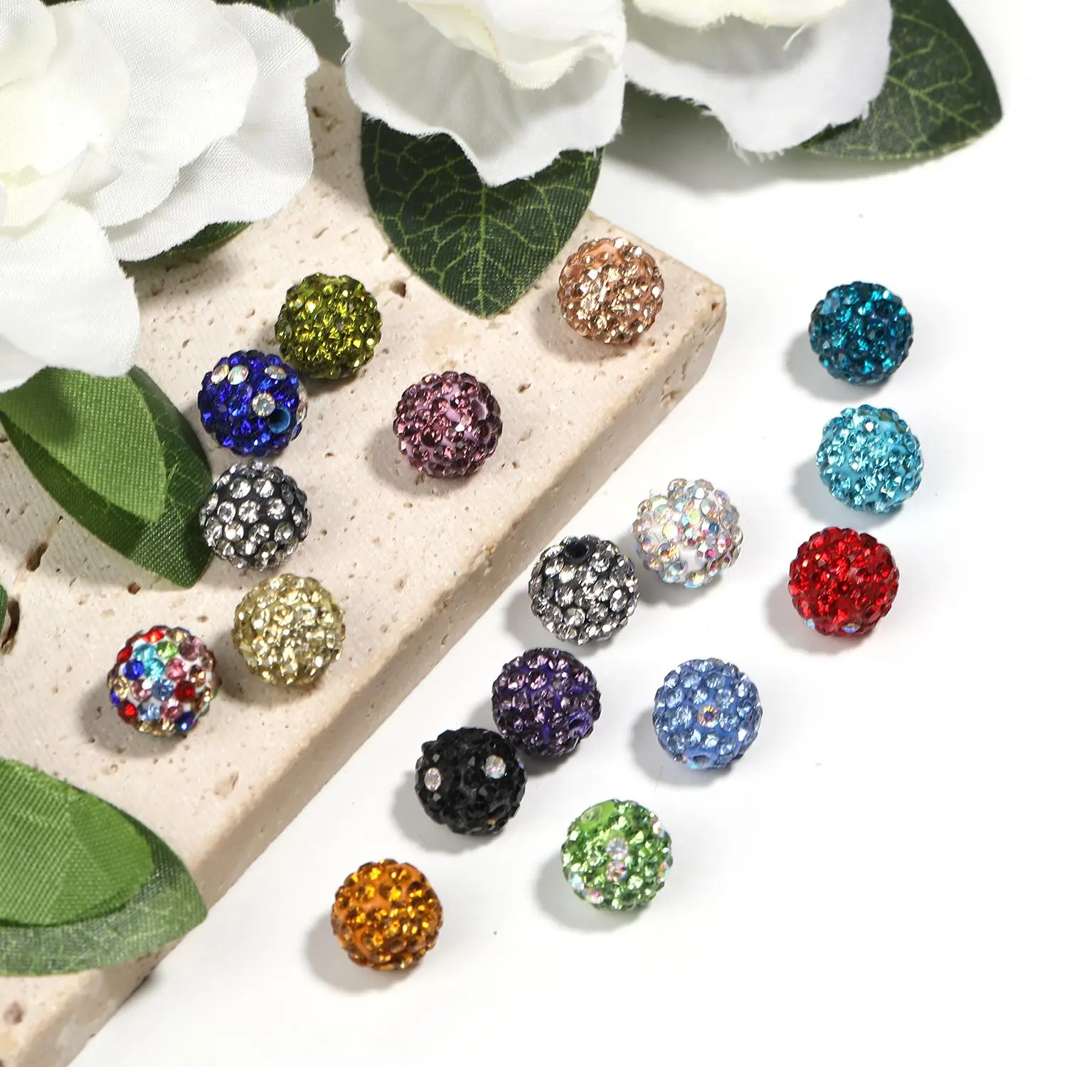 【B57】 Handmade DIY (and other things) beaded material polymer clay drill ball round white drill ball straight hole