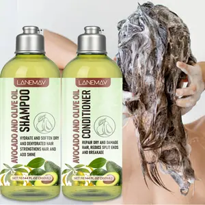 Avocado Hair Care Set with Rosemary & Olive Oil - Shampoo & Conditioner for Dry, Damaged Hair - Strengthens, Moisturizes & Adds Shine - 300ml Each