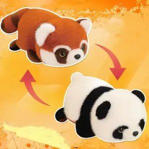 Cute Panda Design Plush Toy, 1 Count Flip-changing Panda Plush Toy, Cuddly Stuffed Animal, Stuffed Toy for Birthday Gift, Home Decoration, Party Favors