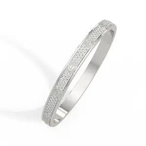 Gold Pavé Screw Bangle