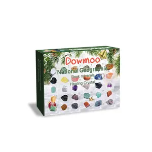 Dowmoo 24 Lattice Ore Gift Box Blind Box, Christmas Surprise Gift Multi-Color Ore Countdown Blind Box Toy