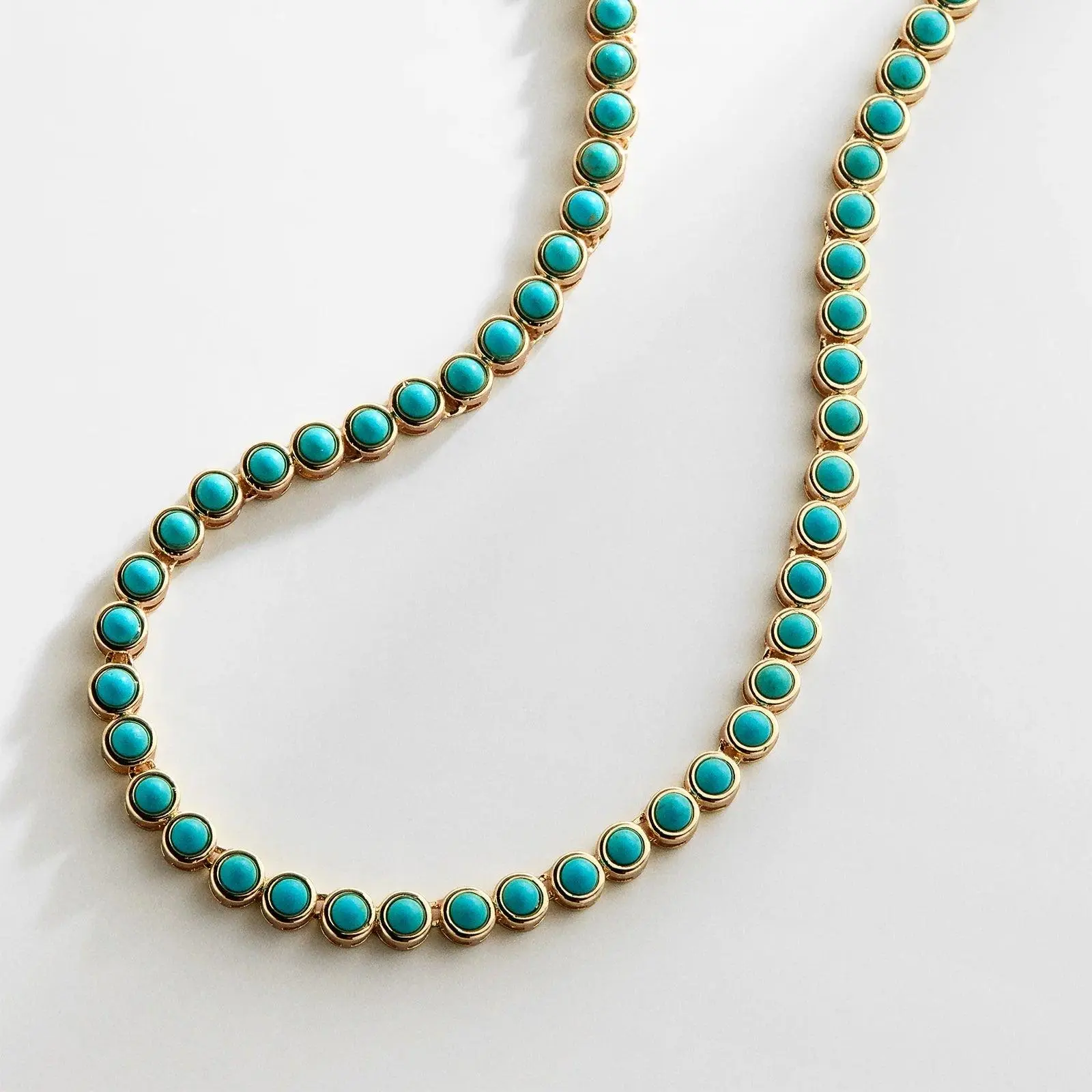 Nina Semi-Precious Necklace - Gold/Turquoise