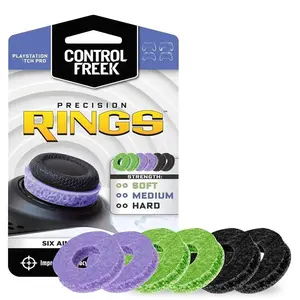 Precision Rings for PlayStation 4, PS5, Xbox One, XBX, Switch Pro & Scuf Controller (Black/Purple/Green) - Aim Assist Motion Control game controller accessory precision ring Console Accessories
