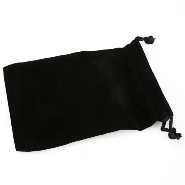212 MAIN Black Suede Dice Bag, Small Protector Pouch for Storing Dice and Tabletop Gaming Accessories, Polyhedral Dice