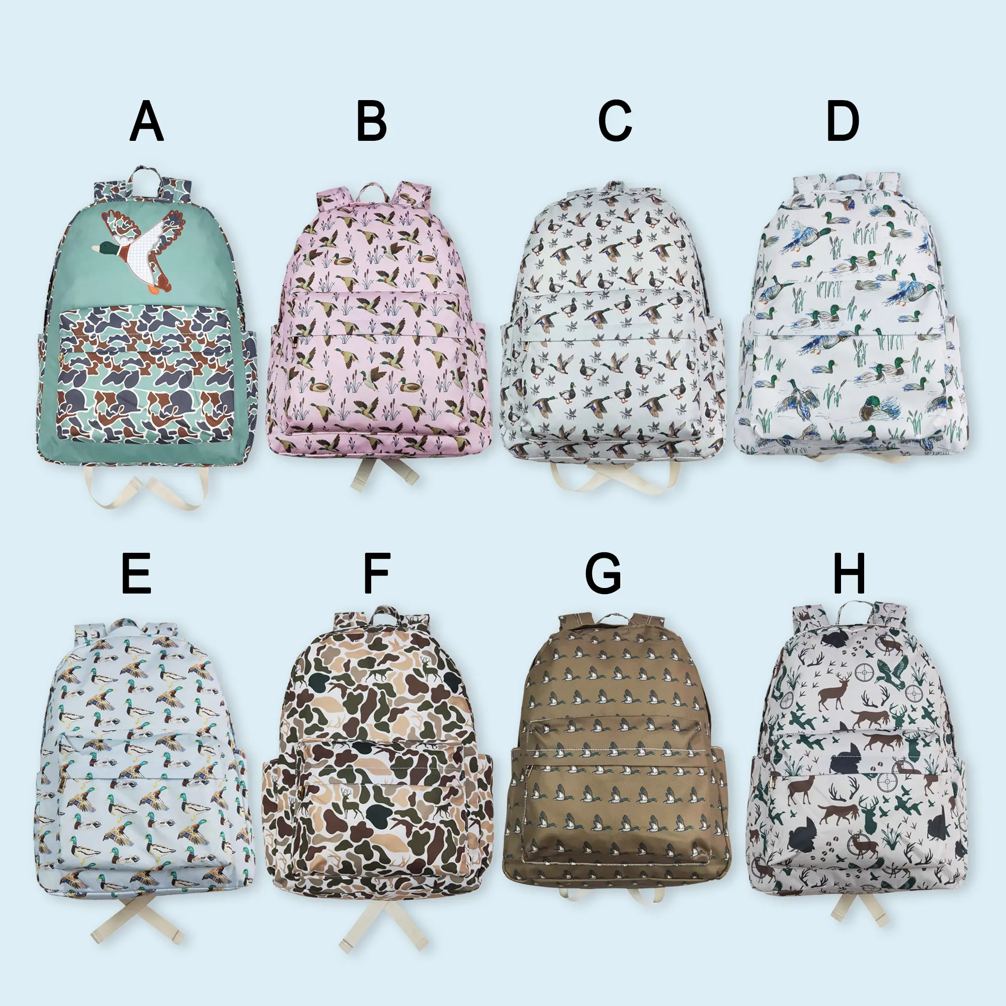 Duck camo kids boys hunting backpack back to school backpack