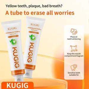 KUGIG Fluoride-Free Toothpaste for Sensitive Teeth, Whitening Care, Helps Lift Surface Stains, Promotes Cleaner-Looking Teeth, Gum Support, Fresh Breath