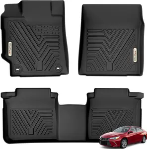 YITAMOTOR Floor Mats Compatible with 2015-2017 Toyota Camry (No Camry Hybrid Models), FWD Models Only, Custom Fit 1st & 2nd Floor Liner Set Black Car Accessories Auto Parts Pet-Friendly