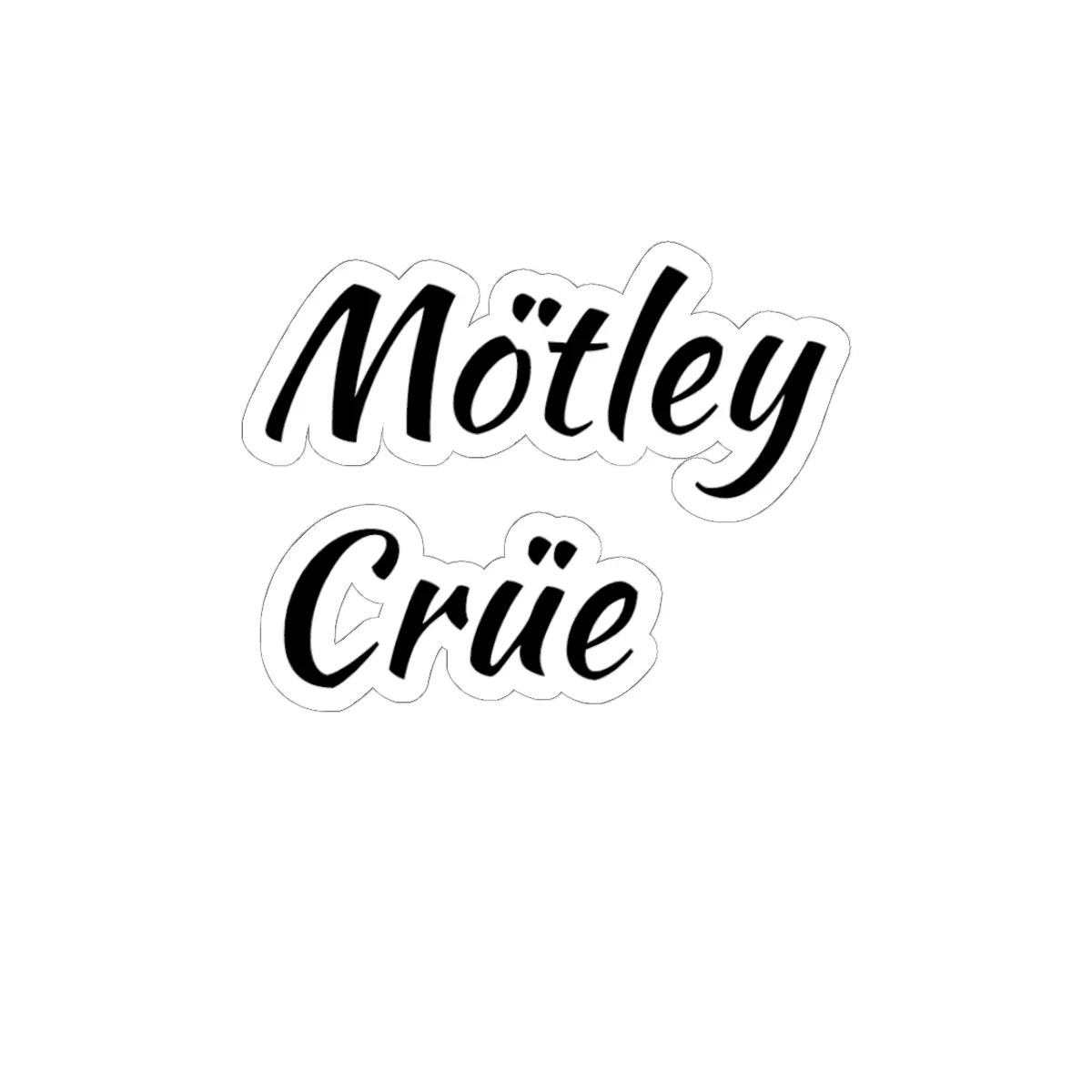 Mötley Crüe Script Kiss-Cut Sticker — Band Logo Decal for Laptops & Guitars