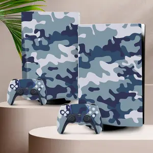Camouflage Pattern Game Console Skin Sticker, Self-adhesive No-cut Scratch Protective Console Skin Sticker, Console Accessories for PS5, High Adhesive Stickers, Durable Adhesive Stickers