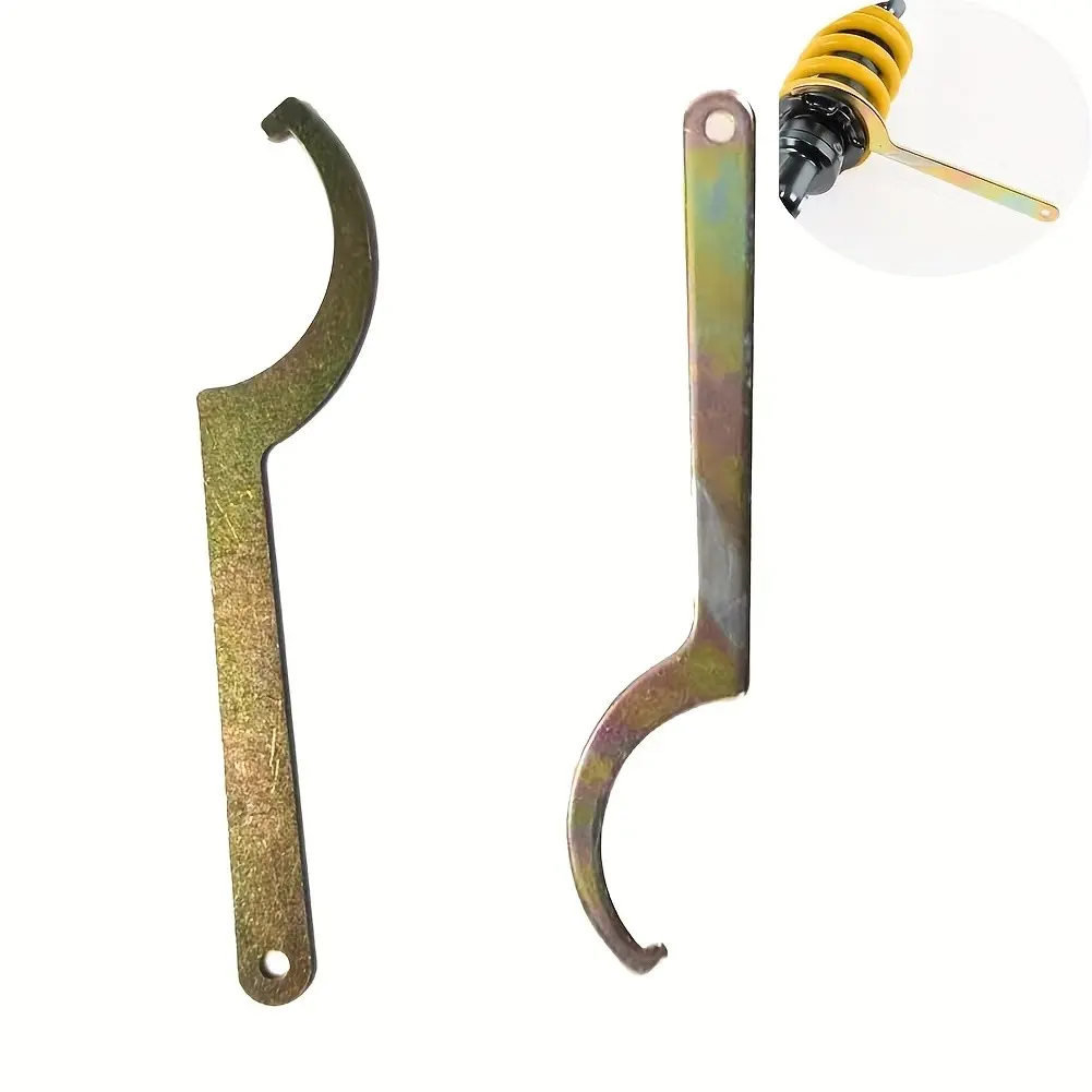2 Pack Coilover Wrench Set, Durable Metal C-Shape Hook Spanner for 42mm-62mm Shock Absorber Nuts, Motorcycle Suspension Adjustment Tool, Toolkit