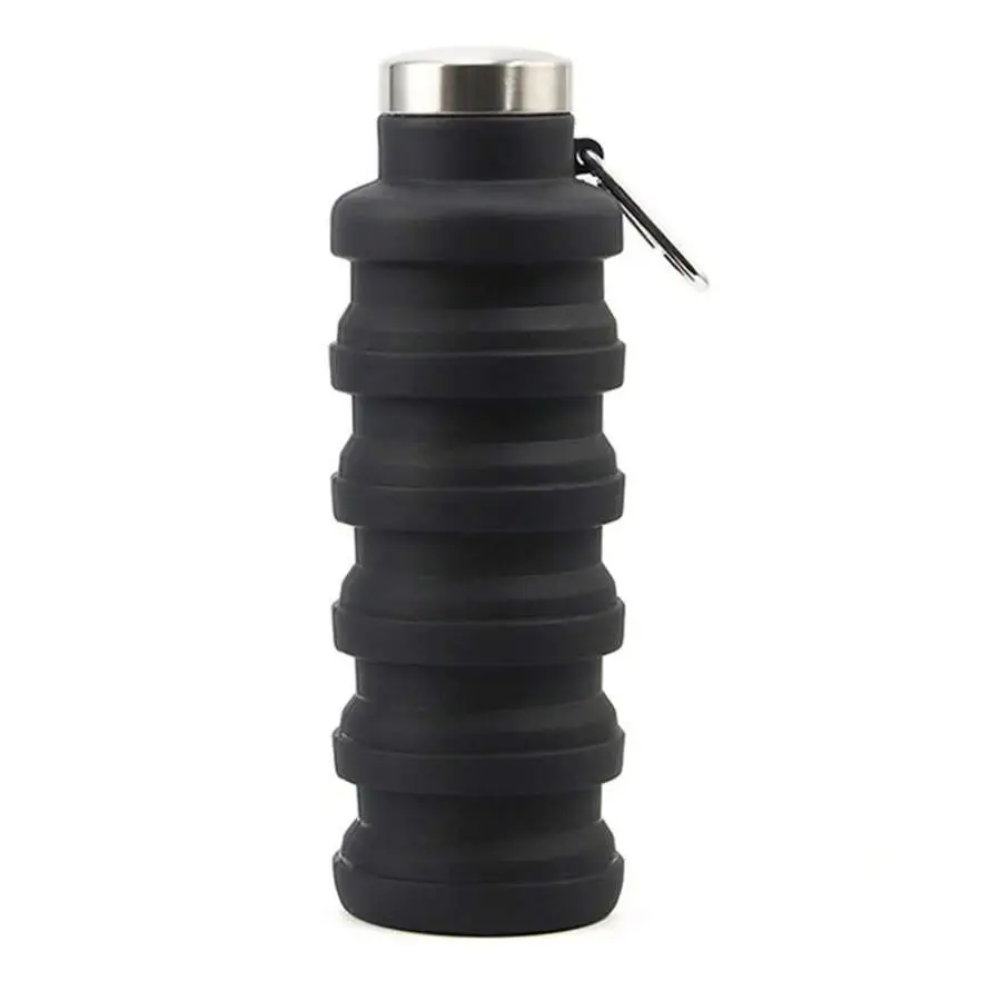 Collapsible Water Bottles 17oz,Leak-Proof Foldable Reusable Silicone Water Bottle - Perfect For Travel Sports Gym Hiking Camping Cycling,Portable Leak Proof Sports Water Bottle With Carabiner,Leakproof Reusable Bottle