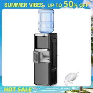 Summervibes[Limited Stock] Antarctic Star 3-in-1 Hot and Cold Water Cooler Chiller System Dispenser with Built-in Ice Maker, for 3 to 5 Gallon Bottle Water Dispenser，with Child Safety Lock，Black