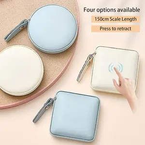 4 Pcs Soft Leather Auto-Retract Mini Measuring Tape – Compact, Smooth Pull, Accurate for Body, DIY, Crafts & Daily Use