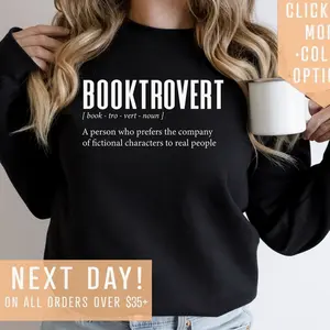 Booktrovert Sweatshirt Gift For Book Lover, Book Definition Sweatshirt, Librarian Hoodie,Nerd Hoodie, Library Lover Outfit,Bookworm Clothing 0LB