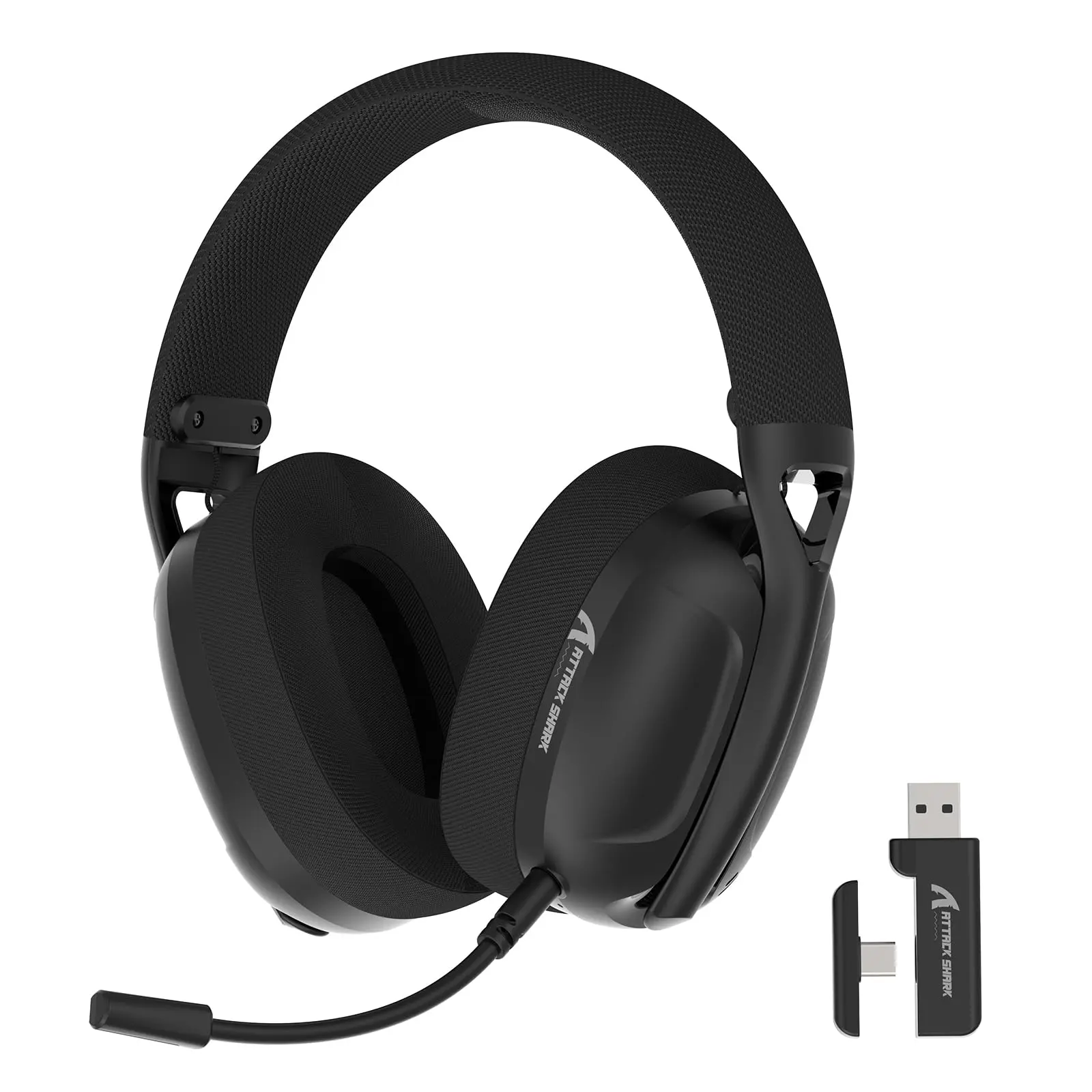 ATTACK SHARK Wireless Gaming Headset, Lightweight Over Ear Headphone with Wired Detachable Mic, Stereo Sound Headset for PC PS4 PS5 Switch Win Gamer, Audio, USB Gamer Headset, Gaming Headphones, PC Headsets, Gaming Accessories