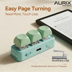 Free3 Bluetooth Page Turner, Remote Controller with 3-Mode Control for E-Readers, Phones, Tablets and Computers, Kindle Page Turning, TikTok Scrolling, Camera Trigger, PPT/PDF Control, Hot-Swappable Switches