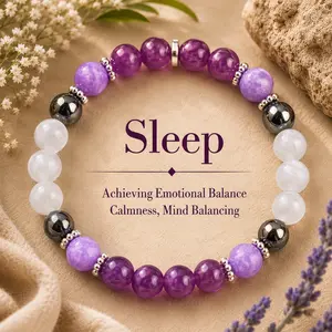 help sleep Purple Crystal Bead Elastic Bracelet - Perfect Gift for Men And Women, Brings Serenity8 Luck -Sparkling Faux Crystal Jewelry, Infused with Prosperity Energy summerwins,summerwins