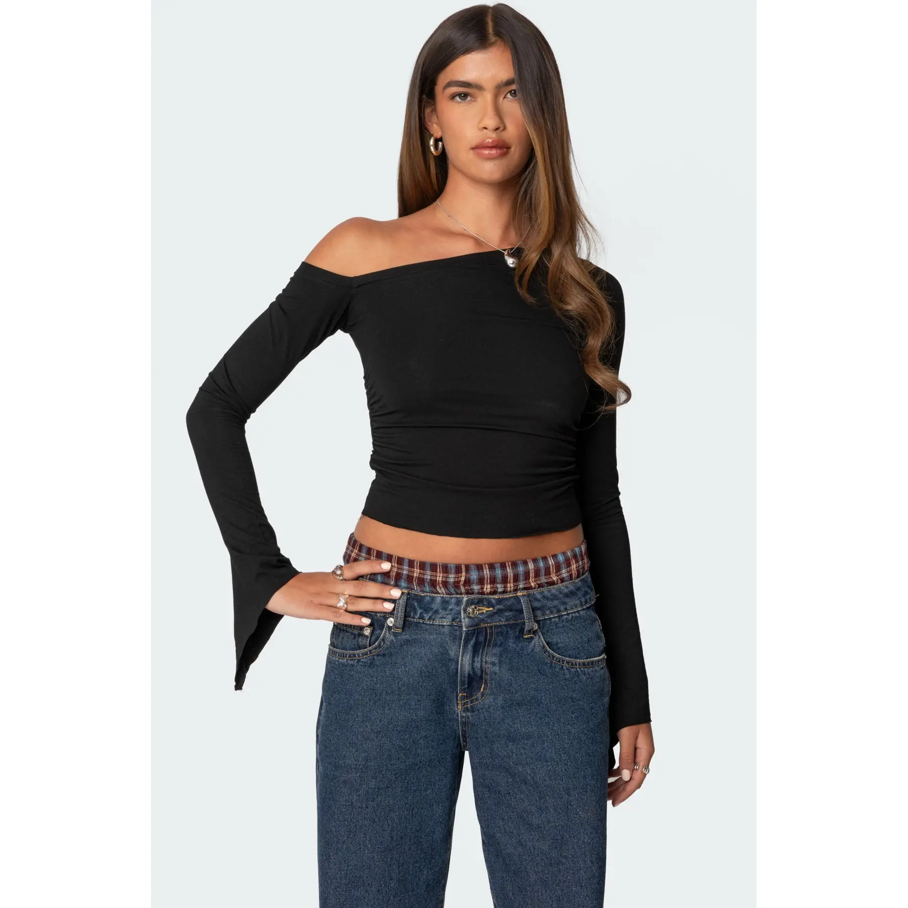 Stacie Asymmetric Long Sleeve Top